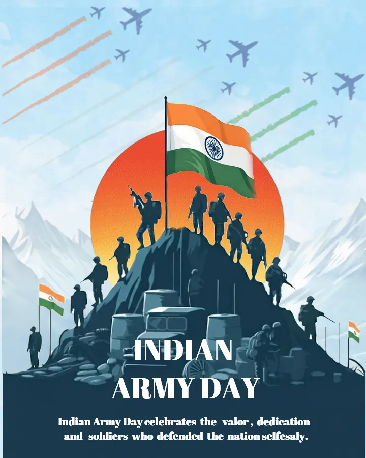 Indian Army Day Wishes Image English HD Greetings