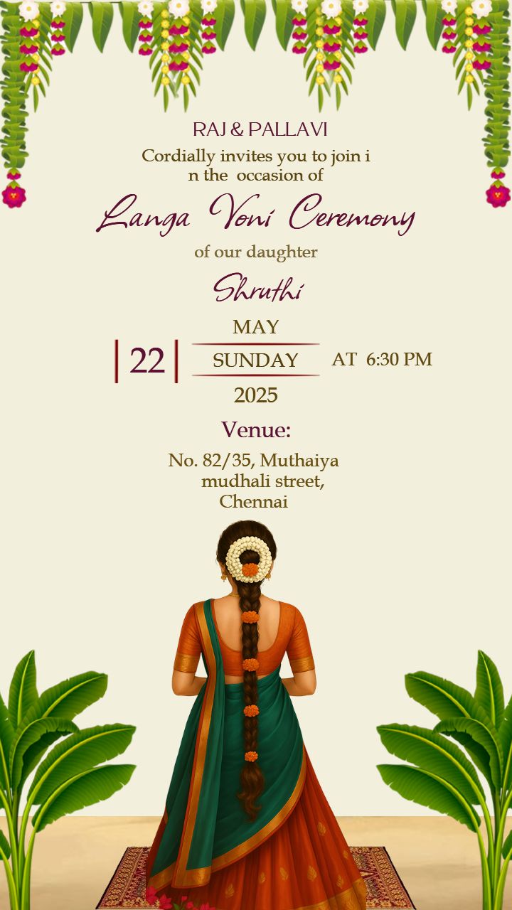 Graceful Langa Voni Ceremony Invitation for Daughter