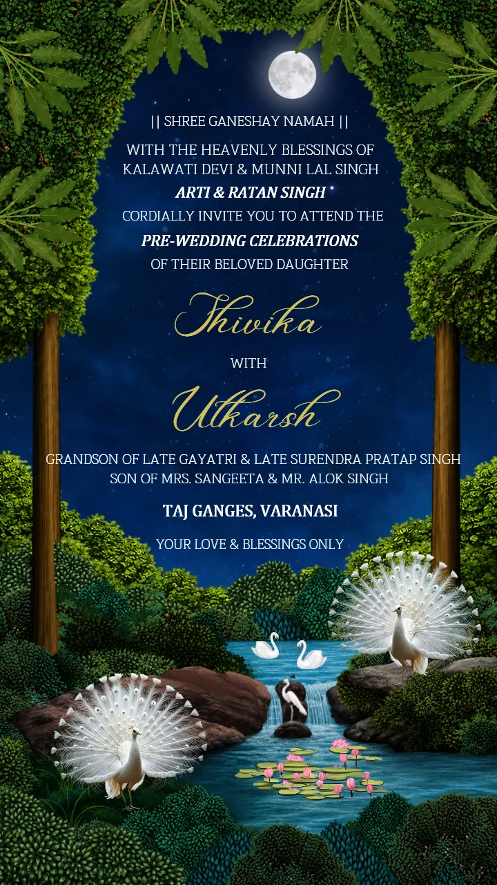 Wedding Invitation Video Featuring White Peacock Theme