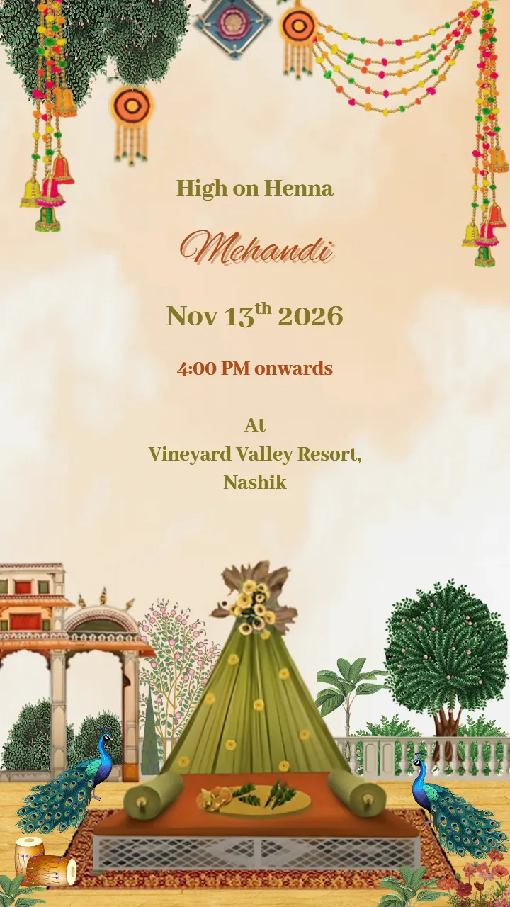 Wedding Invitation Template With Divine Mandap Design