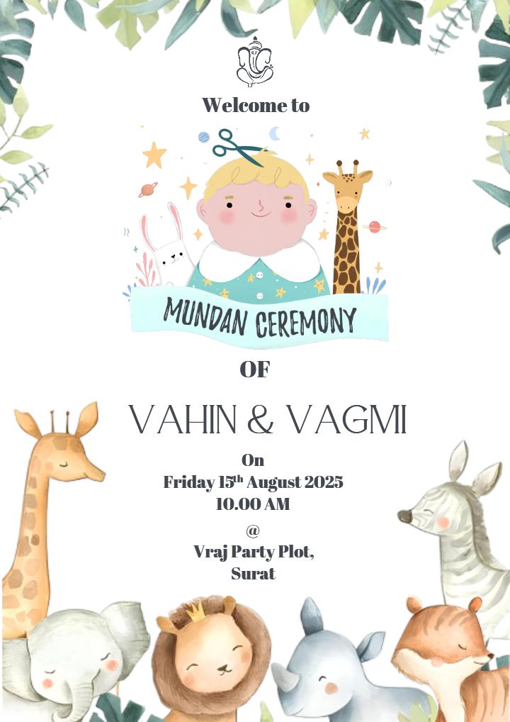 First Haircut Ceremony Invitation Template for Kids