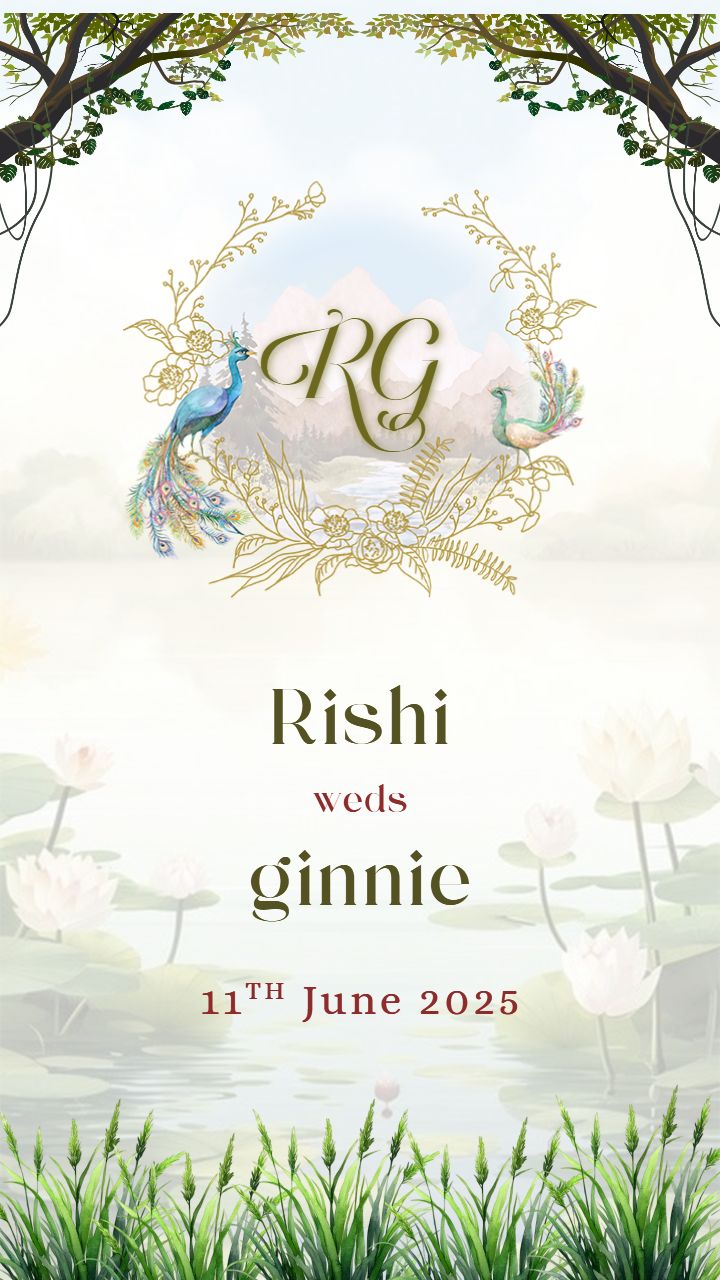 Elegant Peacock Wedding Invitation Card Design