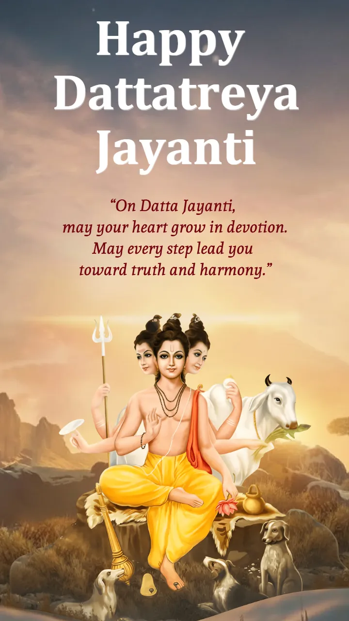 Datta Jayanti HD Images Holy Cow and Dogs with Deity