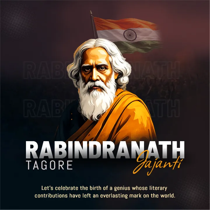 Creative Rabindranath Tagore Jayanti Wishes Ideas