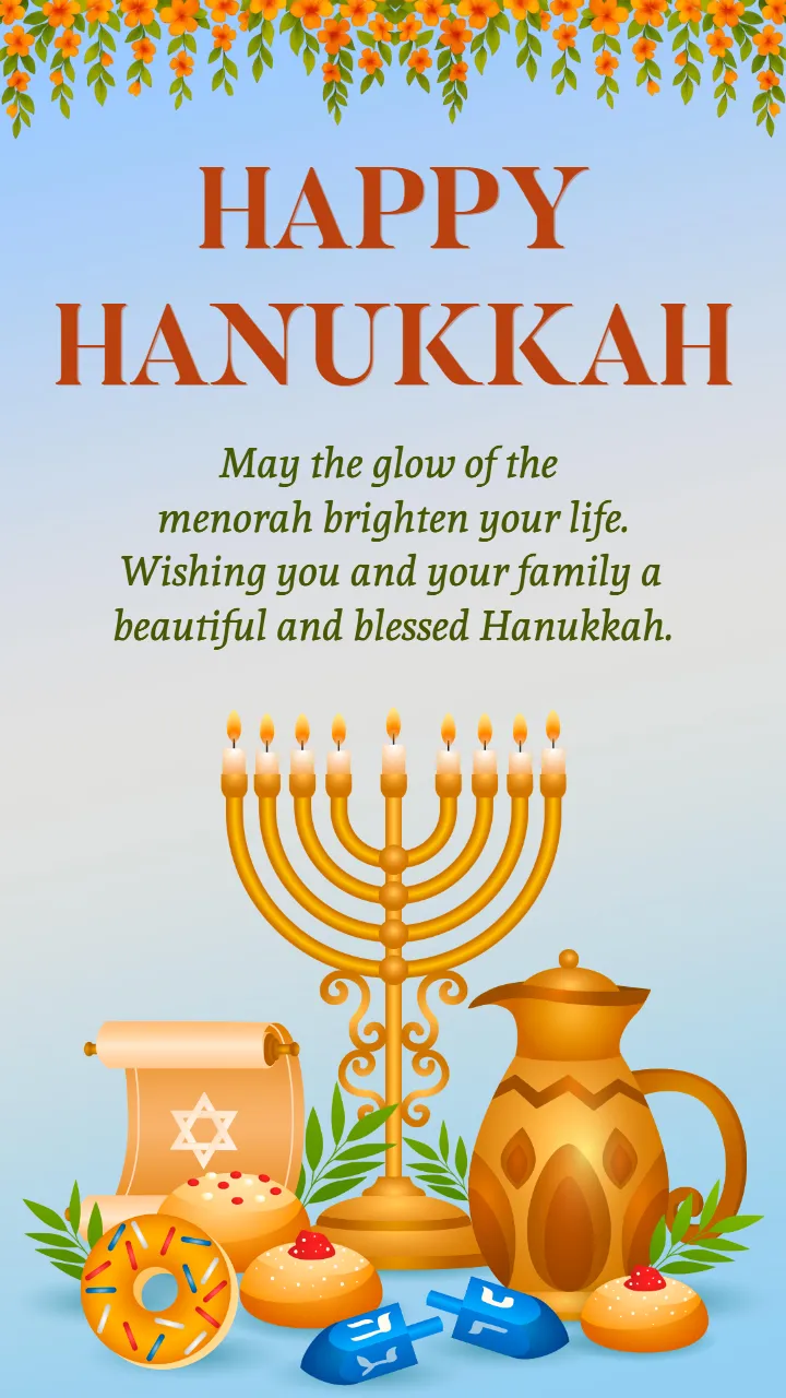 4k Full Screen Happy Hanukkah Card Design for Celebrations