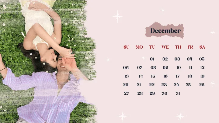 Calender Template For Romantic Couple Photo Memories