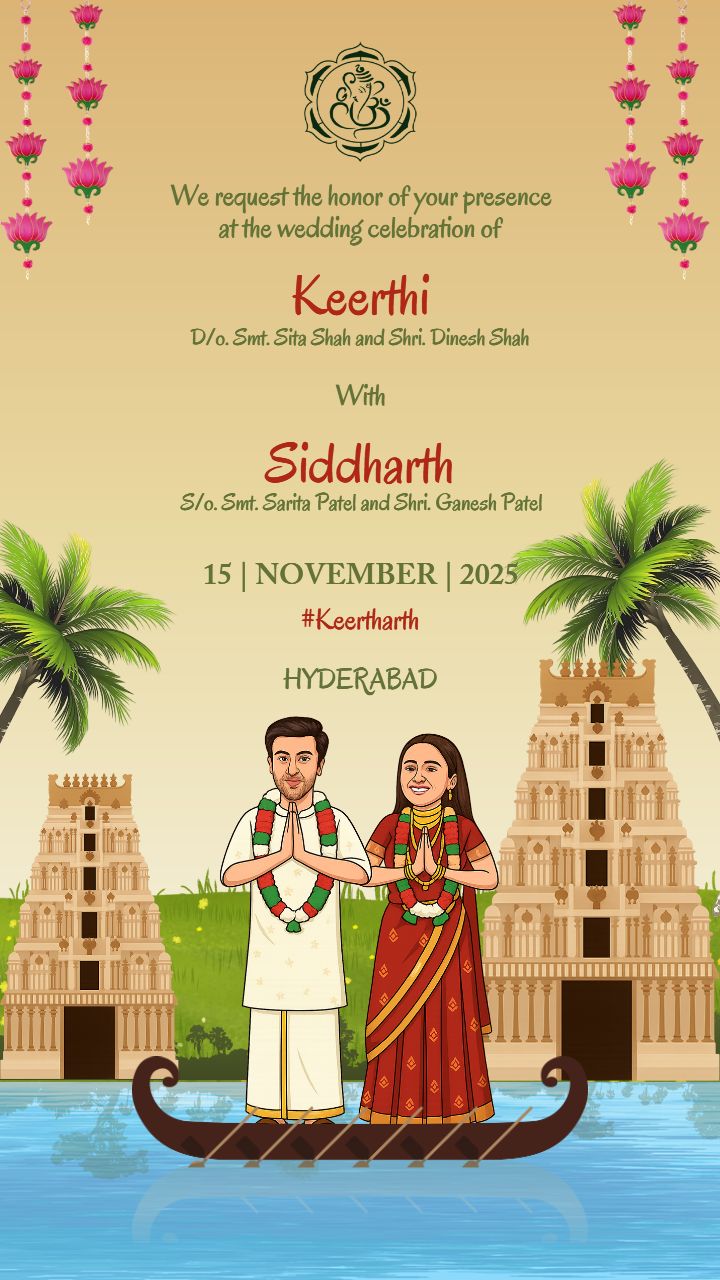 Online South Wedding Invitation Card Maker With Music