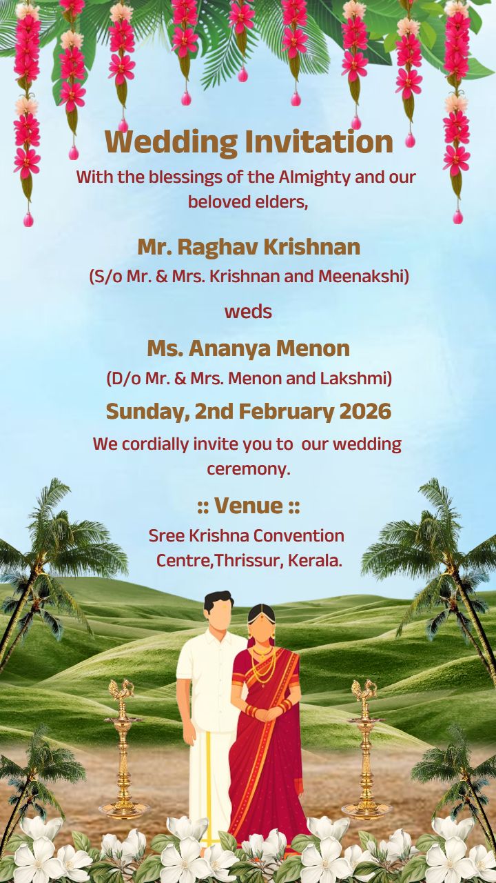 Colorful Tamil Wedding Invitation Template Download