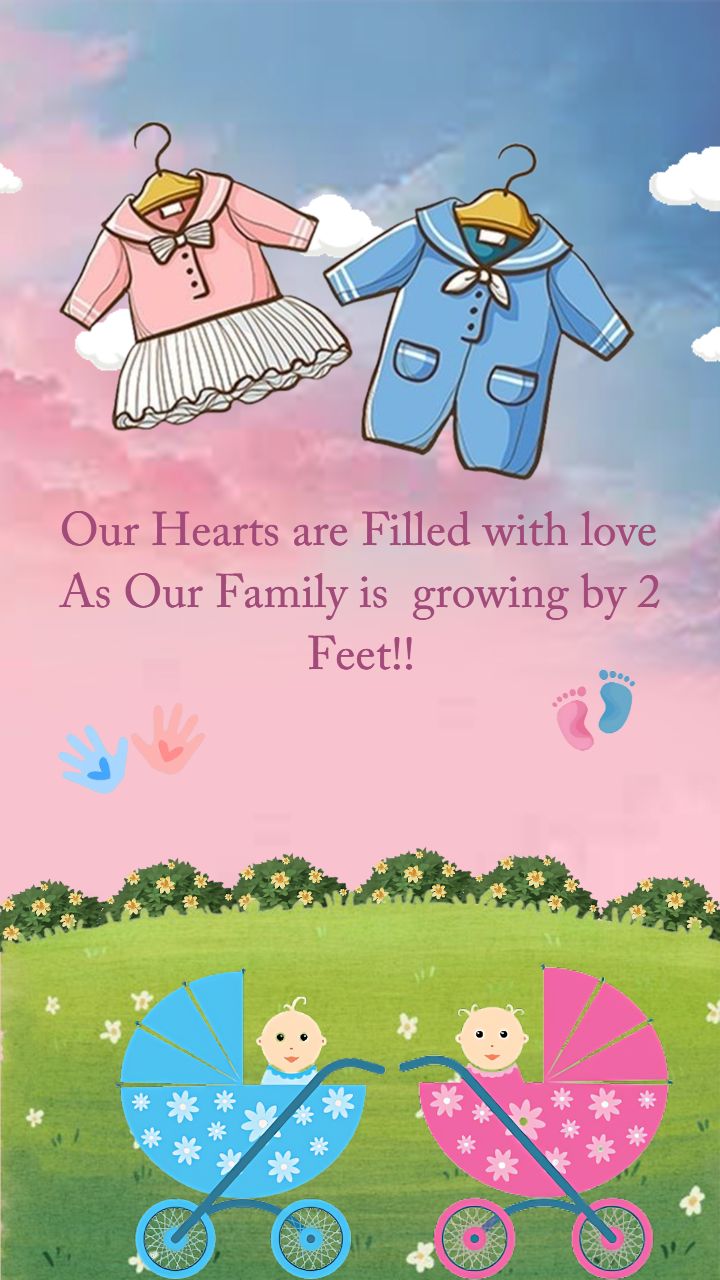 Mom and Dad Baby Announcement Family Celebration Template