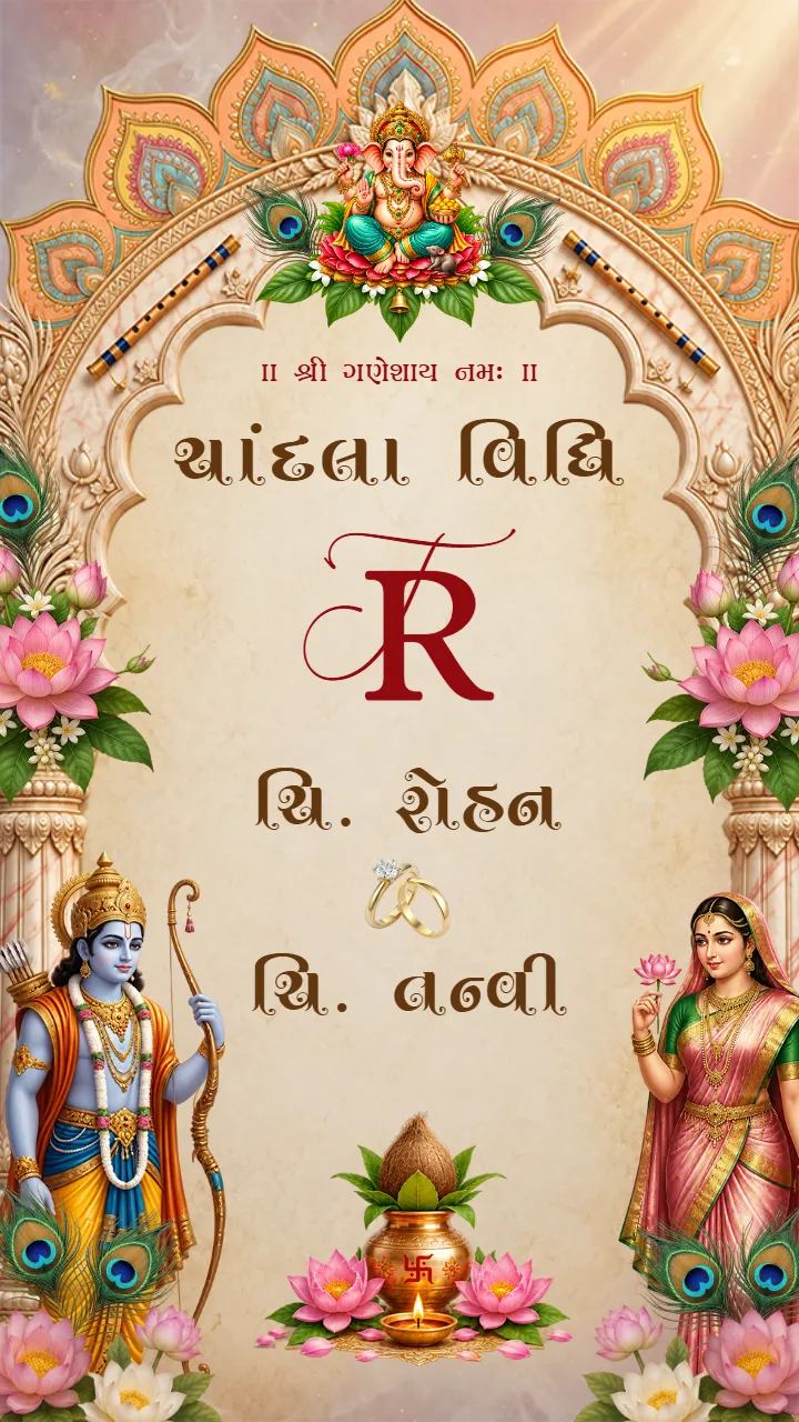 Chandla Vidhi Invitation Video with Divine Ram and Sita Art