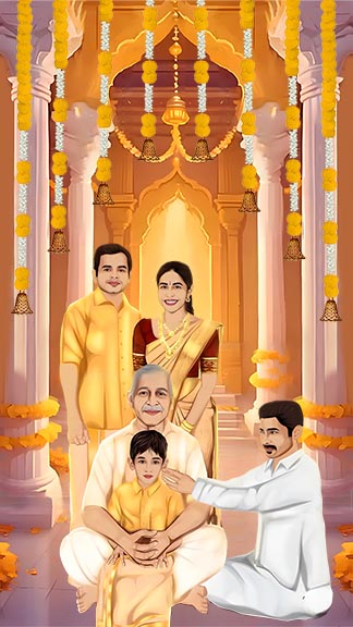 Traditional Hindu Ear Piercing Ceremony Invitation