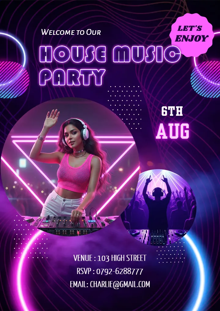 Home Party Invitation Templates With Club Party Vibes