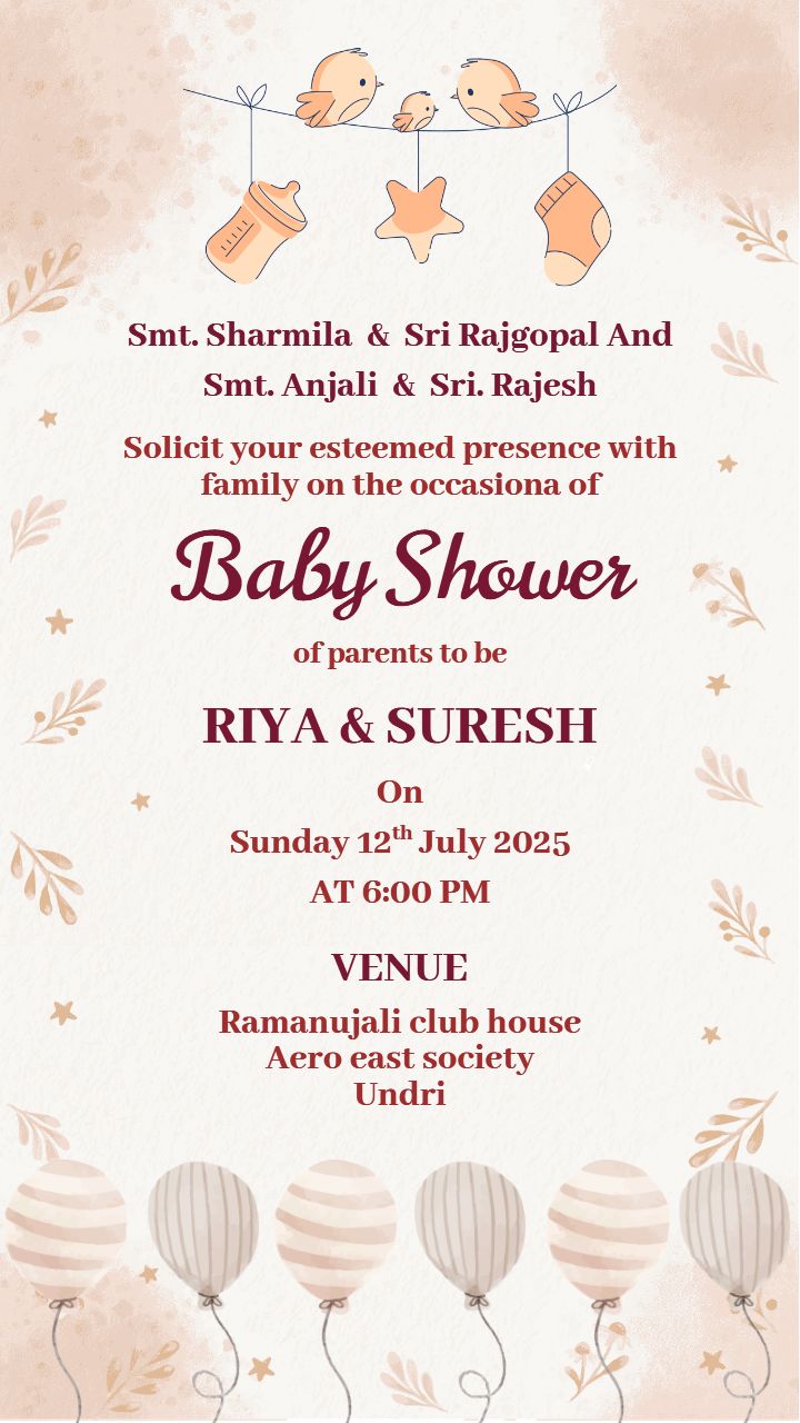 Warm Tone Baby Shower Invitation Template For A Special Day