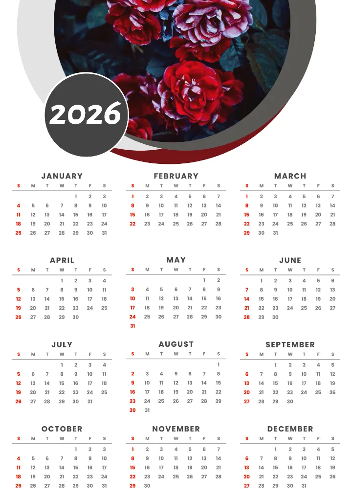 Calendar Photo Frame Design Premium Rose Calendar Style