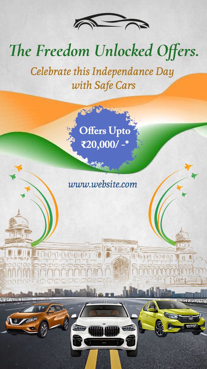 Freedom Festival Sale Images for Car Showroom on 15 August