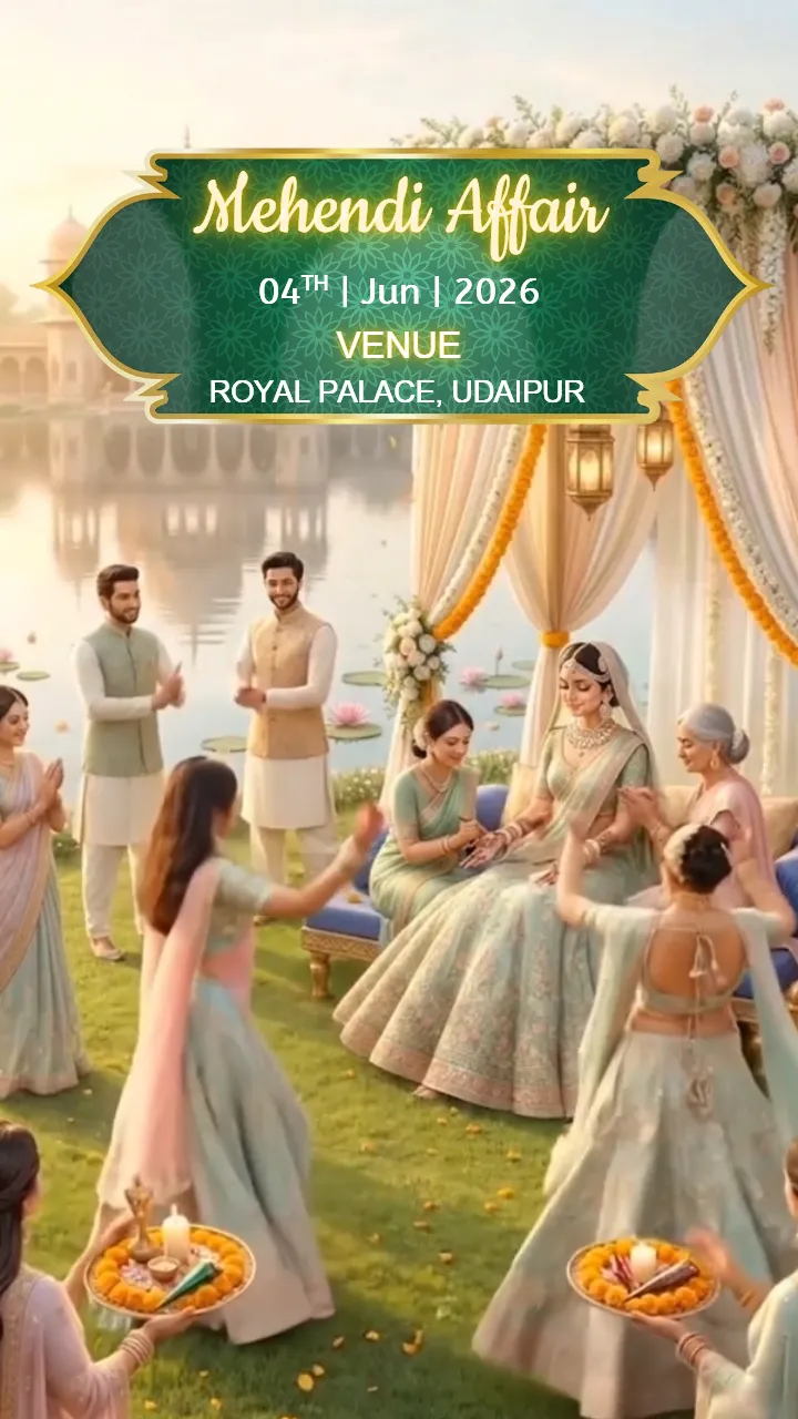 3D Wedding Invitation Video Udaipur Palace Theme Invite