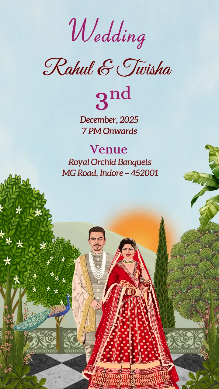 Wedding Invitation Video Royal Garden Theme Design
