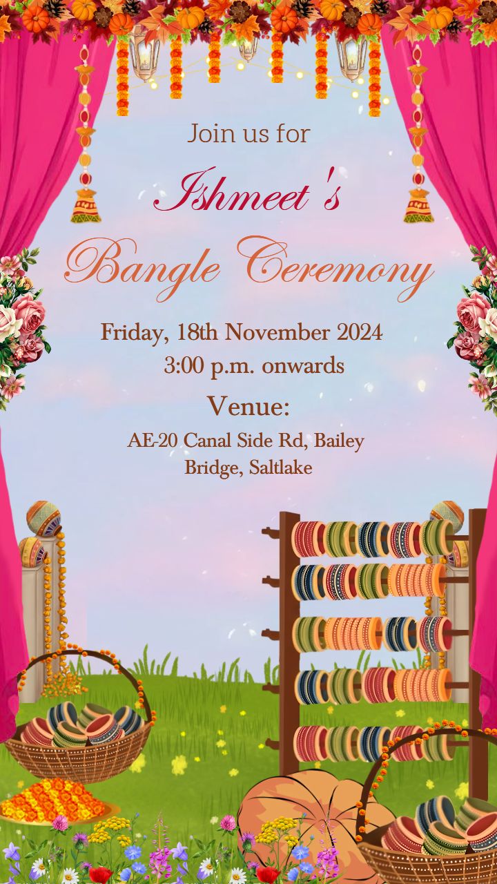 Sparkling Bangle Ceremony Invitation with Lantern Glow