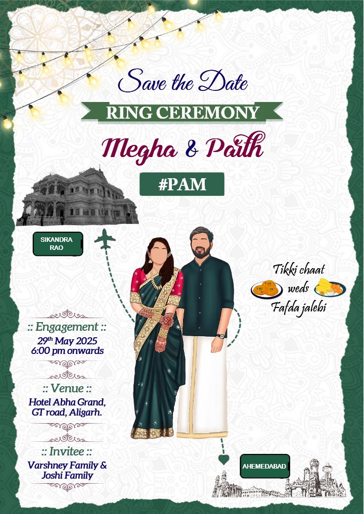Unique Save the Date Template for Indian Couples