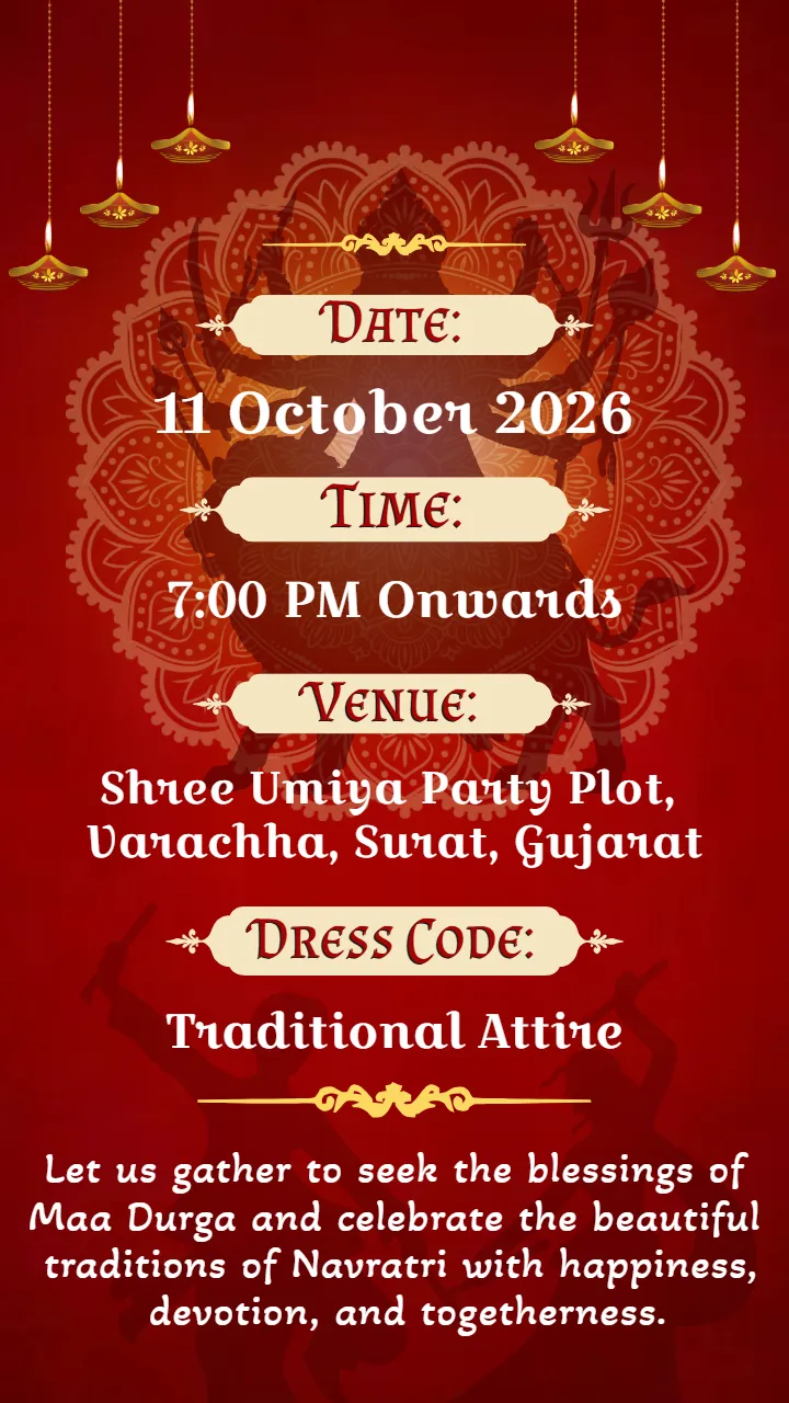 Dandiya Night Invitation Video with Garba Night Parties