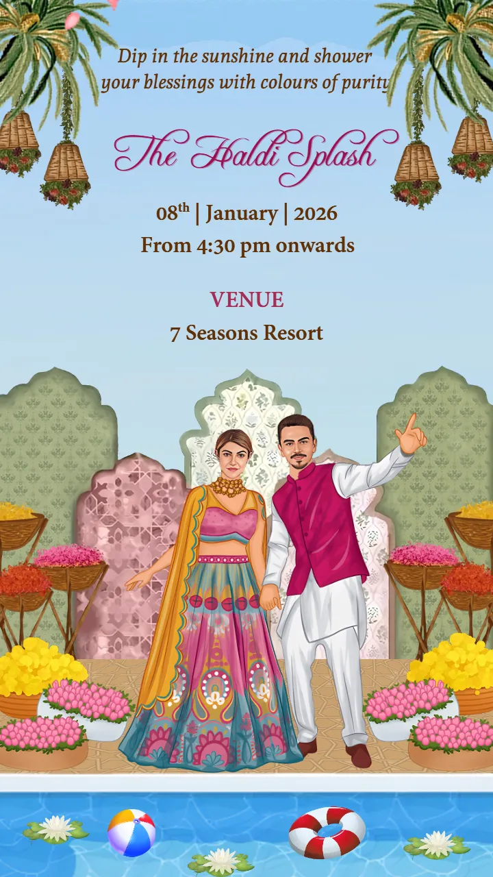 Indian Wedding Invitation Video with royal palace theme