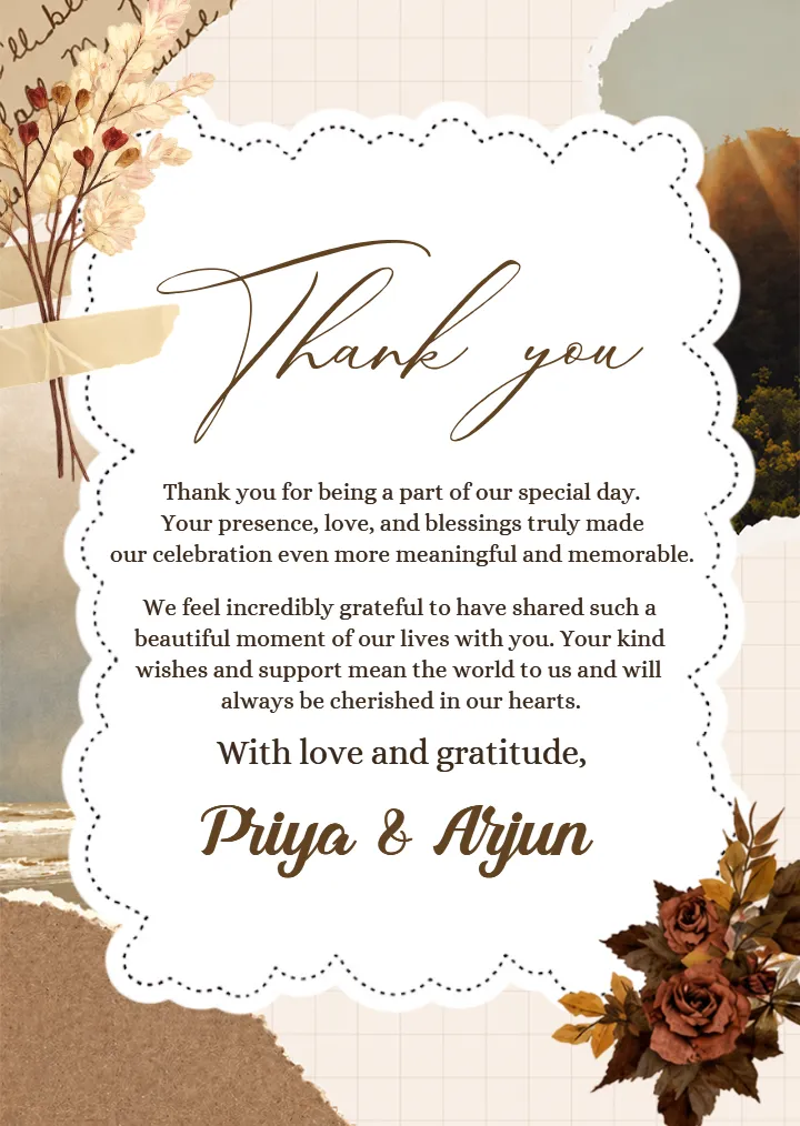 Best Wedding Thank You Message Template Design Ideas