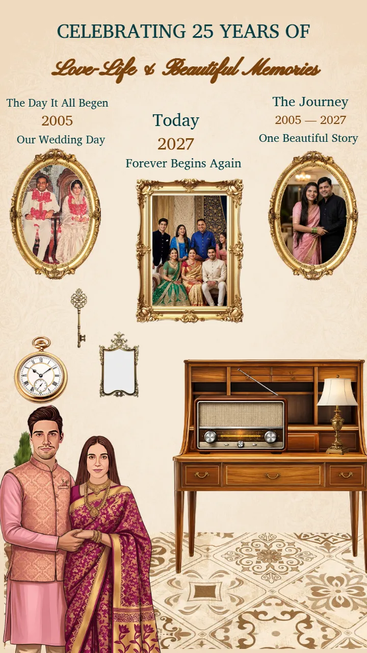 25th Anniversary Invitation Video Royal Vintage Celebration