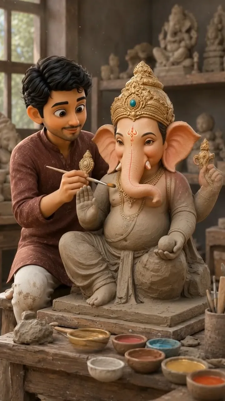 3D Ganesh Aagman Invitation Video for Bappa Welcome