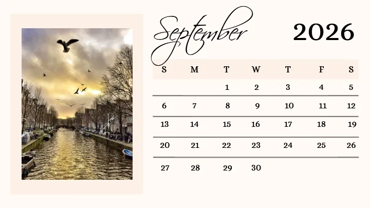 2026 calendar images with modern travel photo design