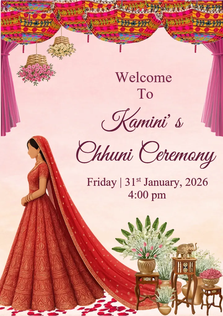 Stylish Punjabi Bride Chunni Ceremony Welcome Board