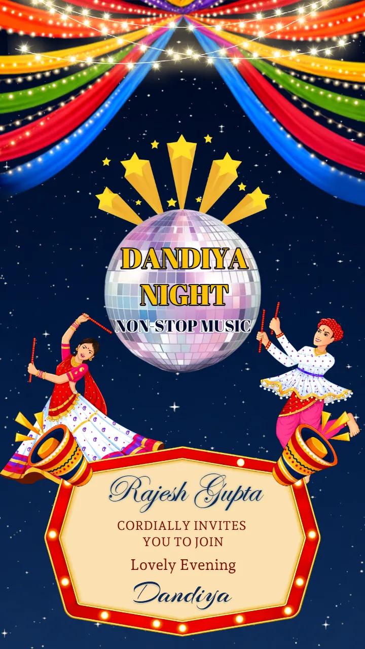 Dandiya Night Invitation Video with Durga Puja Details