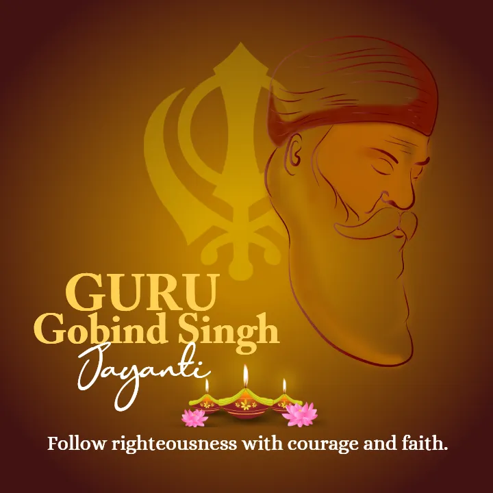 Guru Gobind Singh Jayanti Wishes Image with Sacred Light Sun