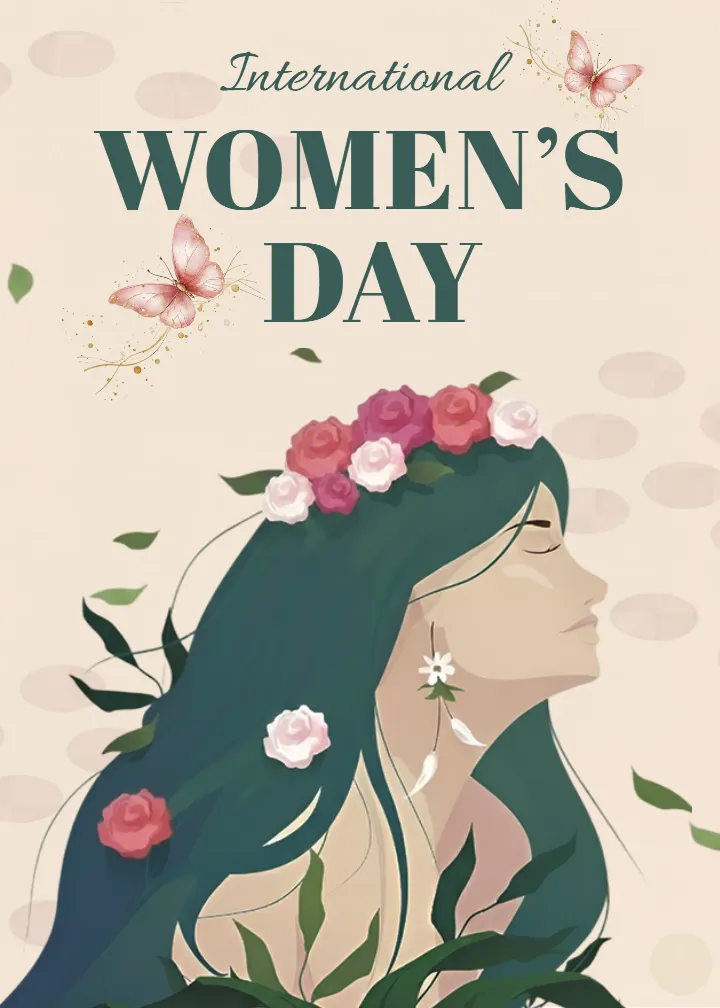 Happy Womens Day Drawing Greetings in English Celebration