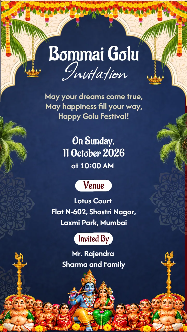 Navratri Golu Invitation Card for Sharing Festive Joy