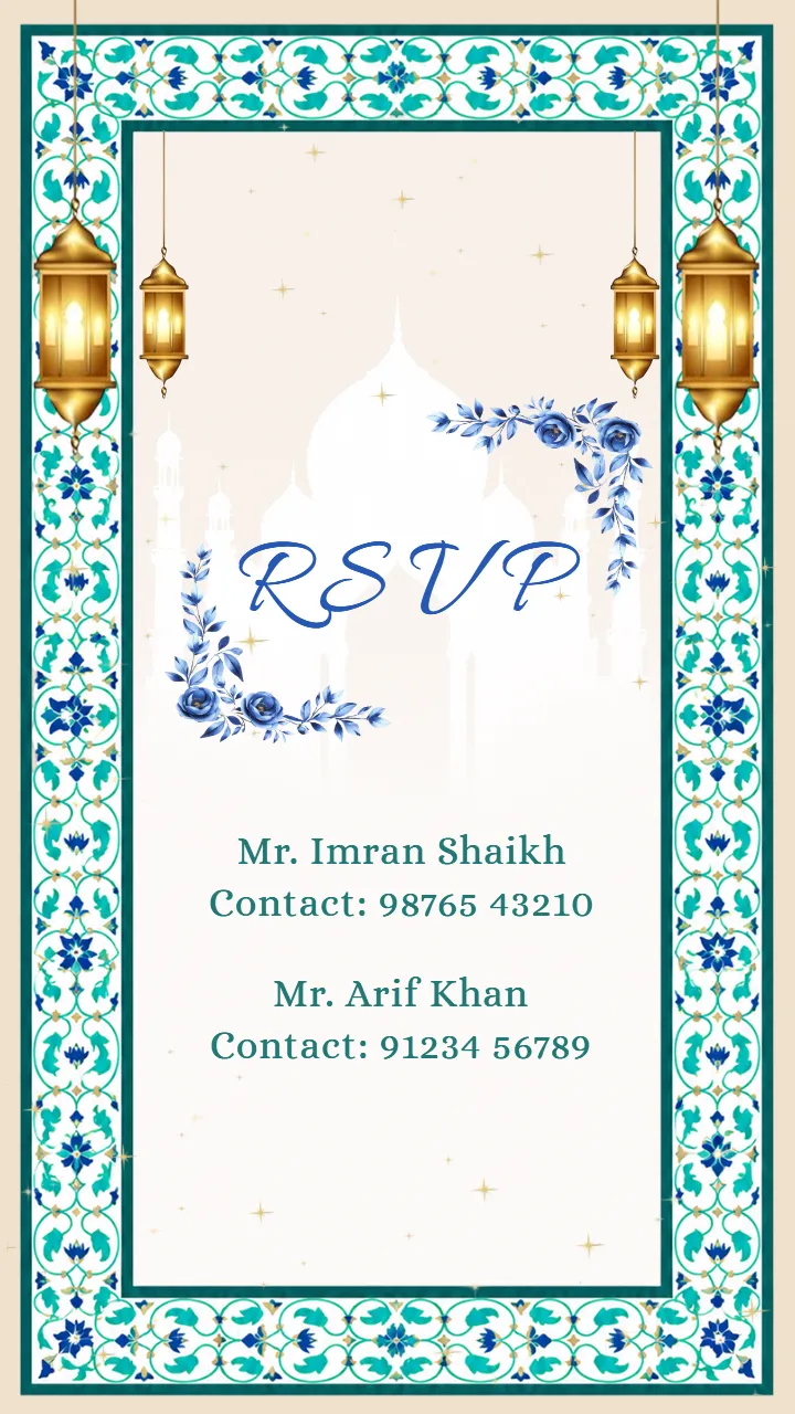 Muslim Wedding Invitation Video with Premium Floral Border