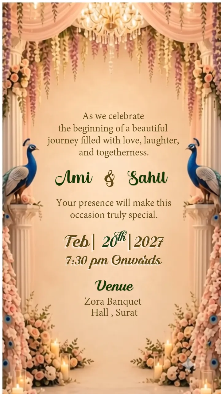 3D Engagement Invitation Video for Modern Royal Couple Theme