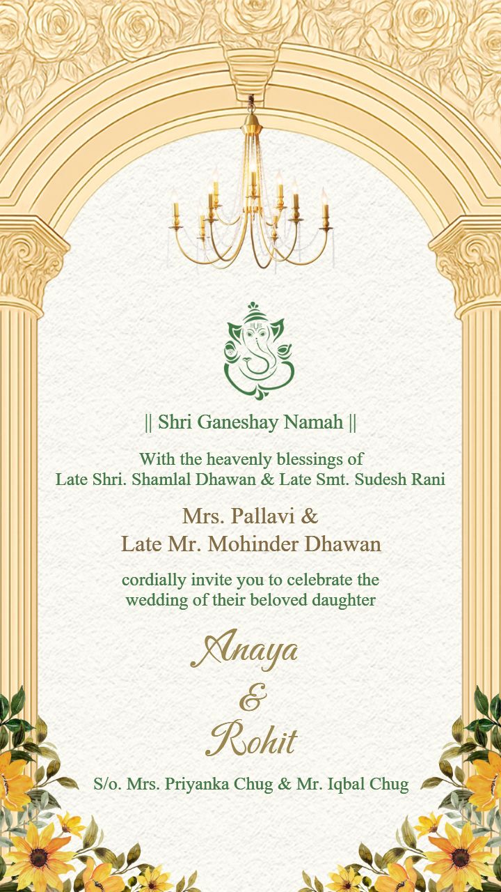 Wedding Invitation Video With Custom Sunflower Style