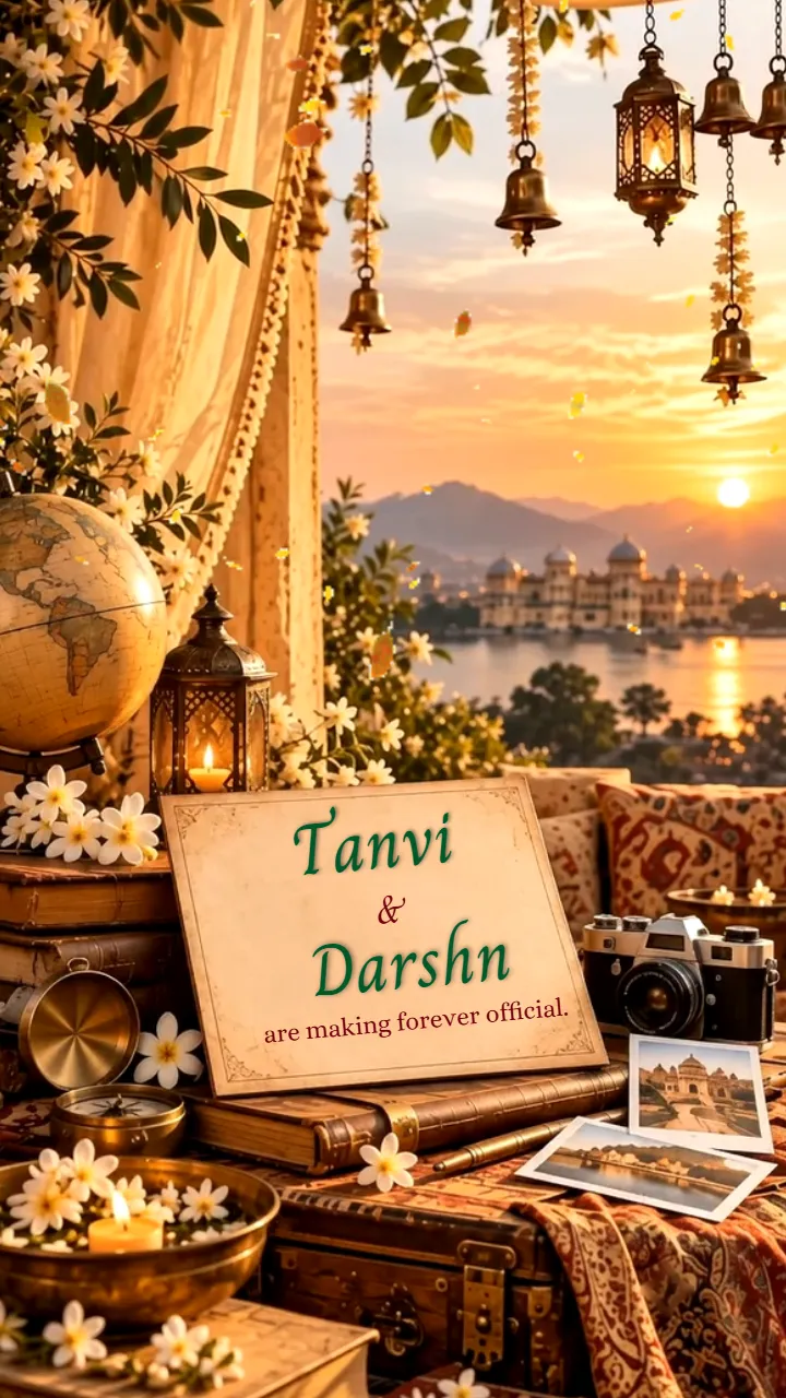 Wedding Invitation Video with Lantern and Royal Palace Theme