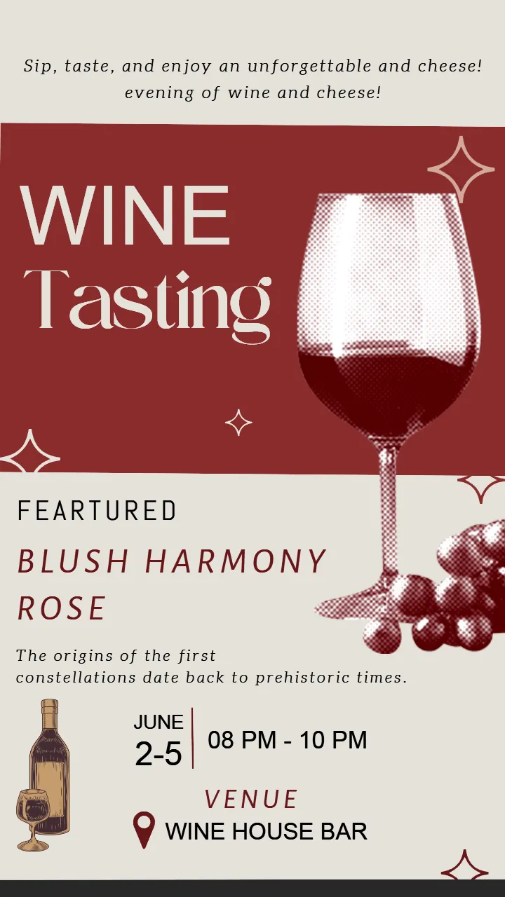 Wine Tasting Invitation for Luxury Wine Night Parties