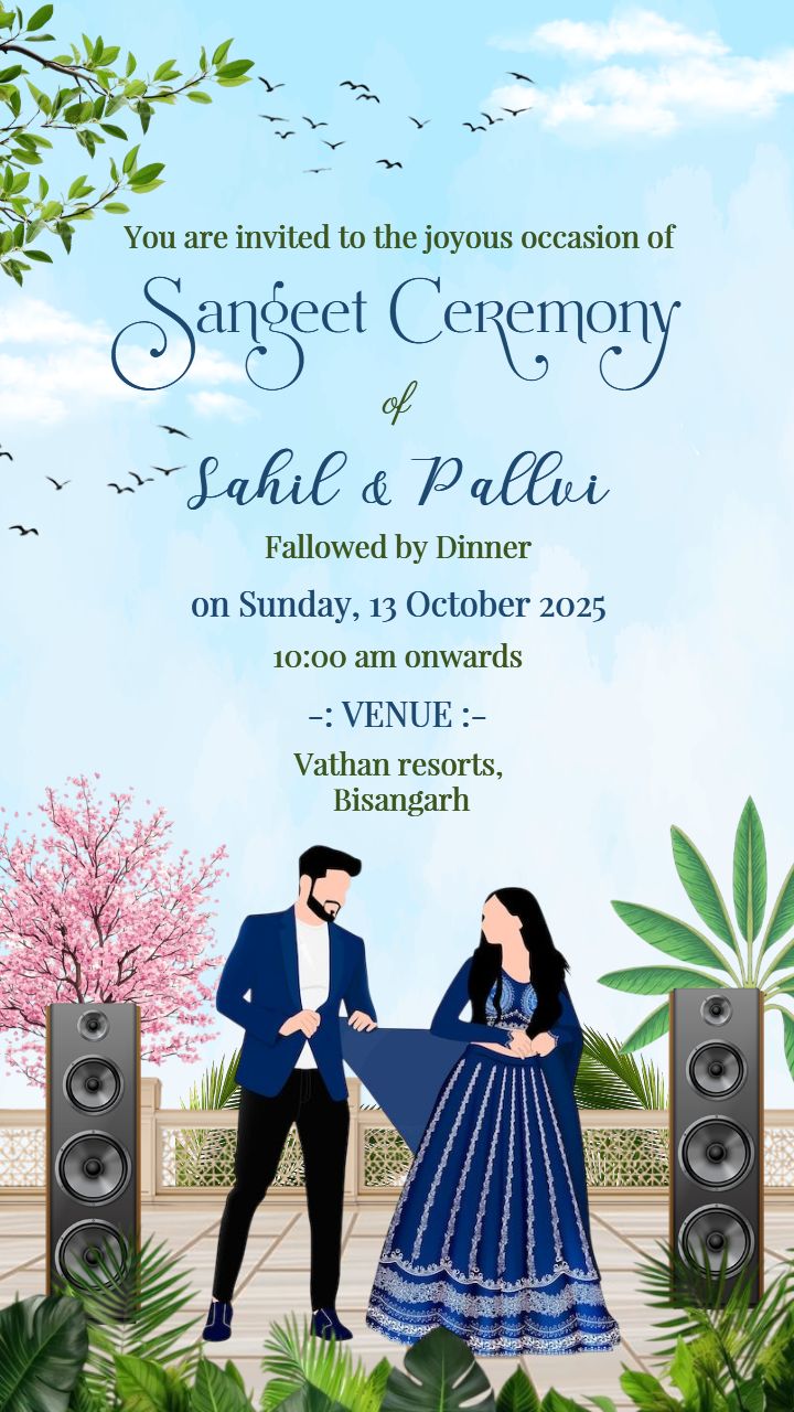 Dance themed sangeet invitation cards online