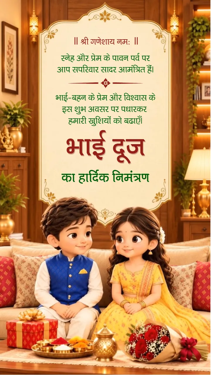 Bhai Dooj Invitation Video in Hindi for Family Celebration