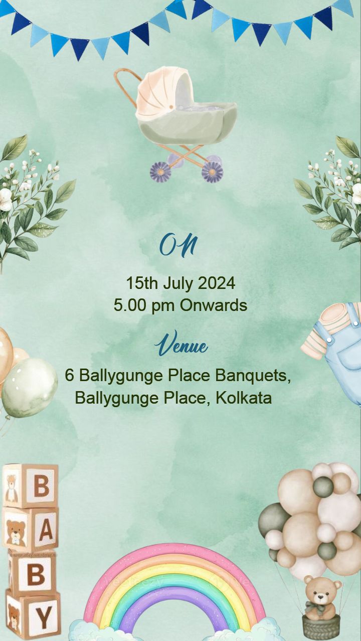Einvite Video Of Godh Bharai Celebration With Teddy And Balloon
