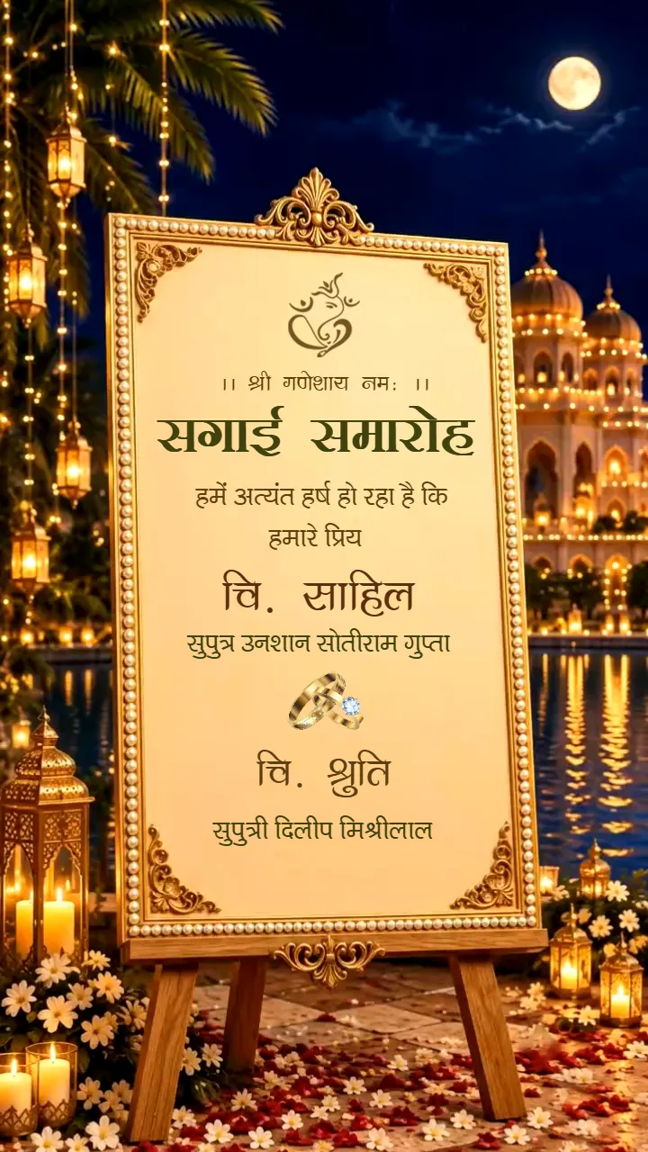 3D Sagai Samaroh Invitation Video With Ring Ceremony