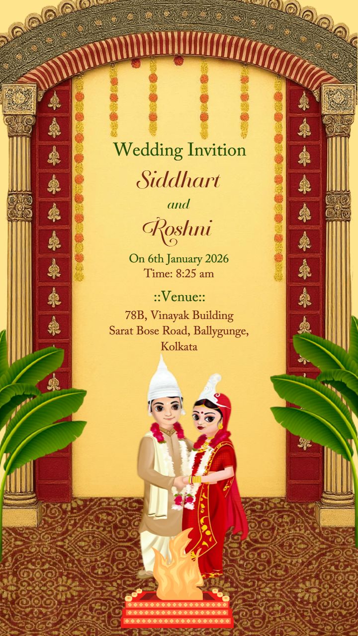 Bengali Wedding Ceremony Card for Download