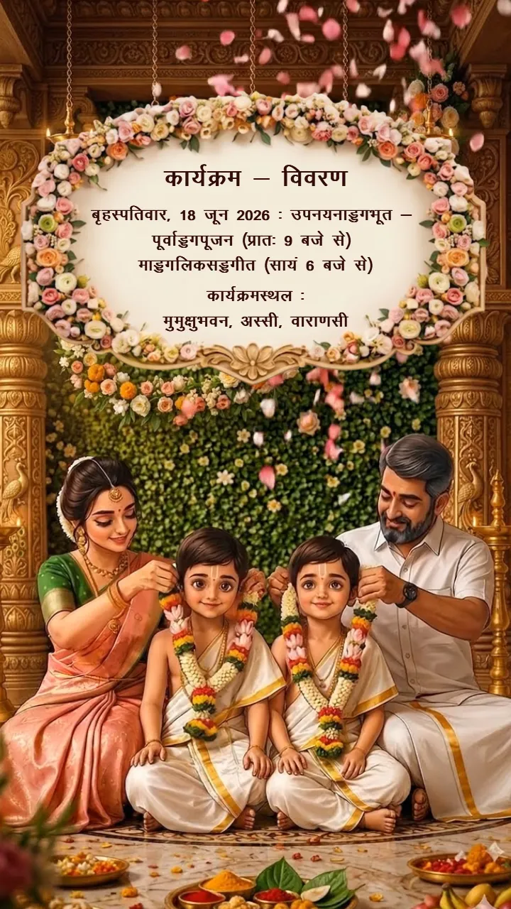 3D Upnayan Sanskar Invitation Video With Sanskrit Touch