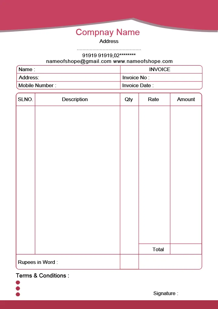 Download Professional Bill Book PDF Template for Business