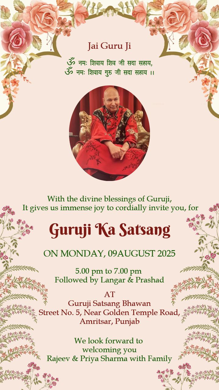 Free Guruji Ka Satsang Invitation Card Maker Online