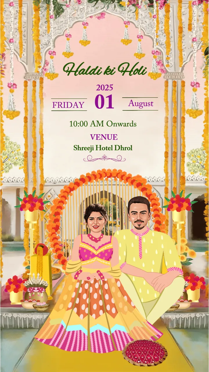 Wedding Invitation Video with Royal Palace Aesthetics