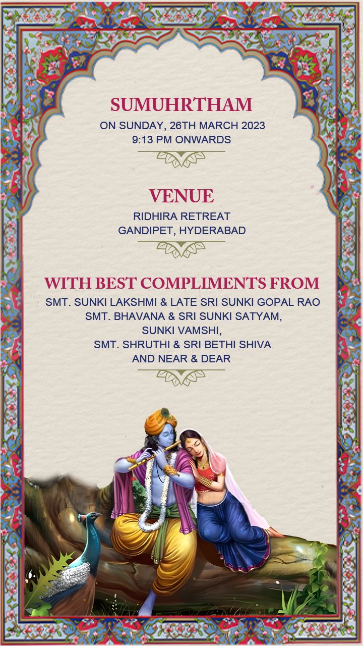 Ethnic love style wedding invitation card maker online