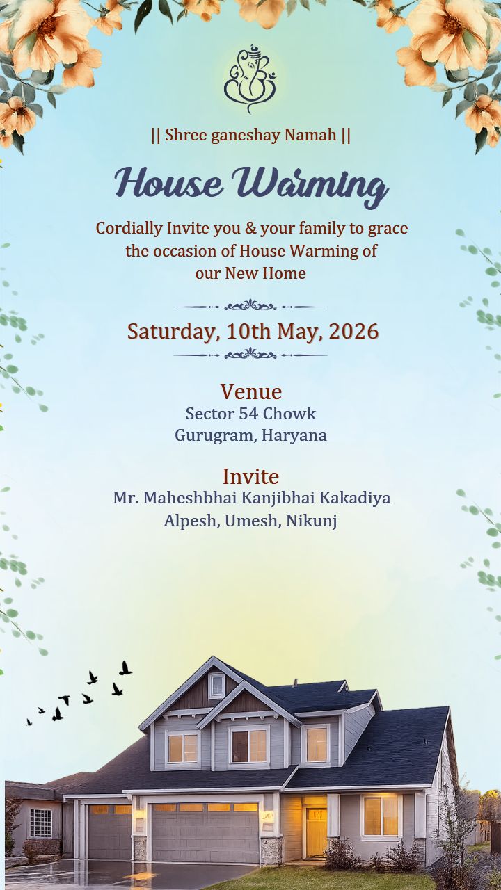 House Warming Invitation With Peaceful Design